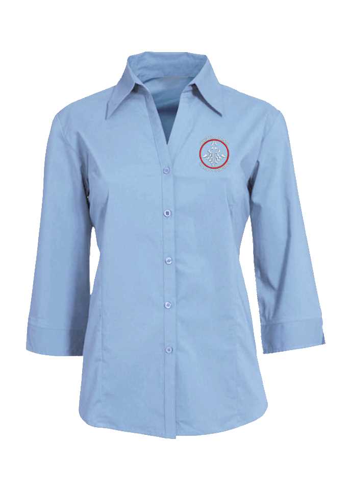 Tongariro School Ladies 3/4 Sleeve Shirt Sky